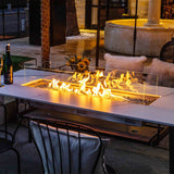 Elementi Plus Oslo Propane Fire Pit White, 70 x 35 Inches - Select Fuel Type