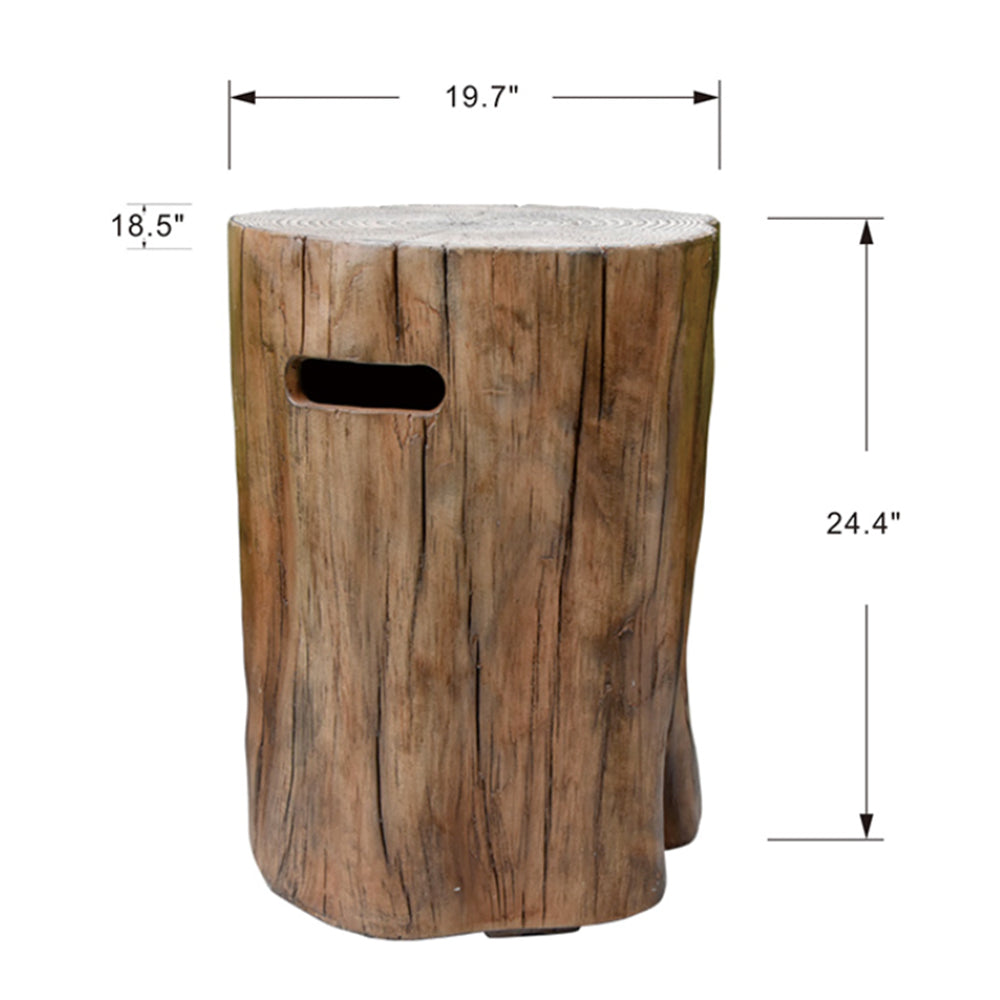 Elementi Outdoor Propane Tank Cover Hideaway Firepit Accessories Side Table-Driftwood