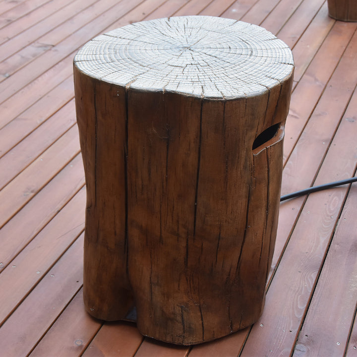 Elementi Outdoor Propane Tank Cover Hideaway Firepit Accessories Side Table-Driftwood