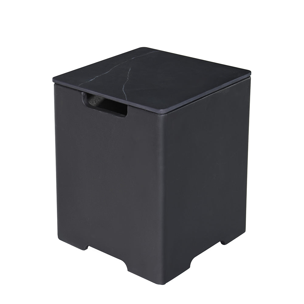 Elementi Plus Square Propane Tank Cover Hideaway Table - Bulgaria Black, 15.9 x 15.9 x 20.5 Inches