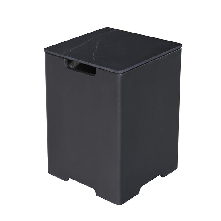 Elementi Plus Square Propane Tank Cover Hideaway Table - Bulgaria Black, 15.9 x 15.9 x 24.9 Inches