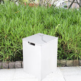 Elementi Plus Square Propane Tank Cover Hideaway Table - Bianco White, 15.9 x 15.9 x 24.9 Inches