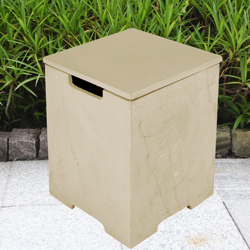 Elementi Plus Square Propane Tank Cover Hideaway Table - Sunlight Yellow, 15.9 x 15.9 x 20.5 Inches