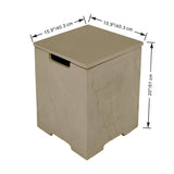 Elementi Plus Square Propane Tank Cover Hideaway Table - Sunlight Yellow, 15.9 x 15.9 x 20.5 Inches