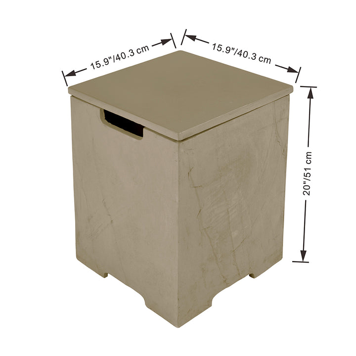 Elementi Plus Square Propane Tank Cover Hideaway Table - Sunlight Yellow, 15.9 x 15.9 x 20.5 Inches