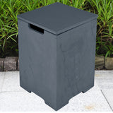 Elementi Plus Square Propane Tank Cover Hideaway Table - Slate Black, 15.9 x 15.9 x 24.9 Inches