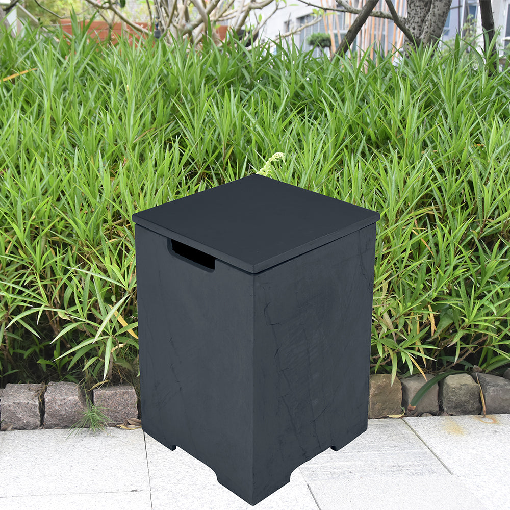 Elementi Plus Square Propane Tank Cover Hideaway Table - Slate Black, 15.9 x 15.9 x 24.9 Inches