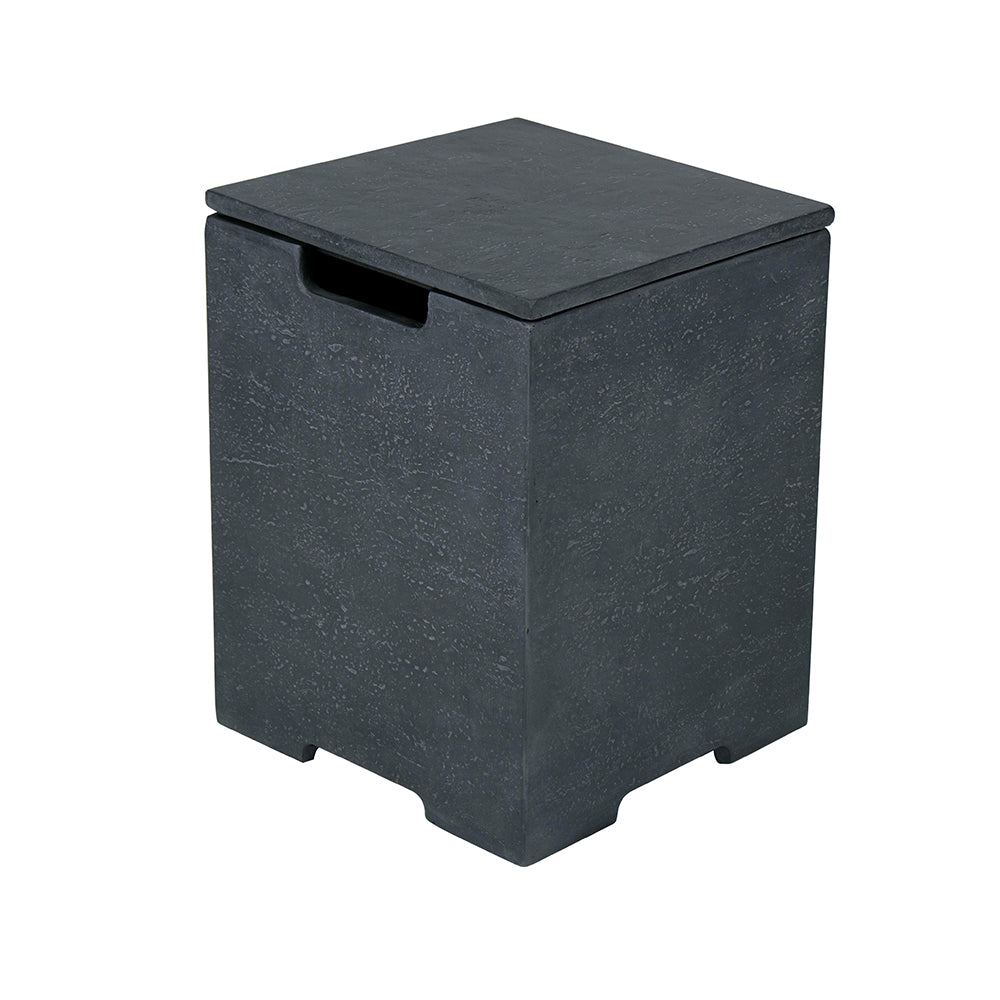 Elementi Plus Square Propane Tank Cover Hideaway Table - Dark Grey, 15.7 x 15.7 x 20.5 Inches