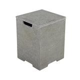 Elementi Plus Square Propane Tank Cover Hideaway Table - Light Grey, 15.7 x 15.7 x 20.5 Inches