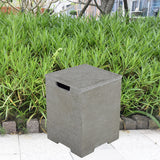 Elementi Plus Square Propane Tank Cover Hideaway Table - Light Grey, 15.7 x 15.7 x 20.5 Inches