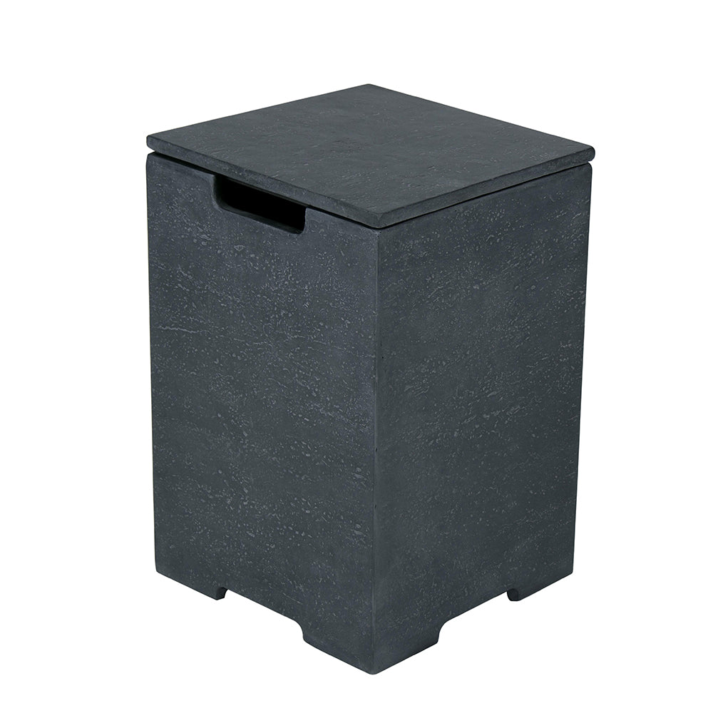 Elementi Plus Square Propane Tank Cover Hideaway Table - Dark Grey, 15.7 x 15.7 x 24.8 Inches