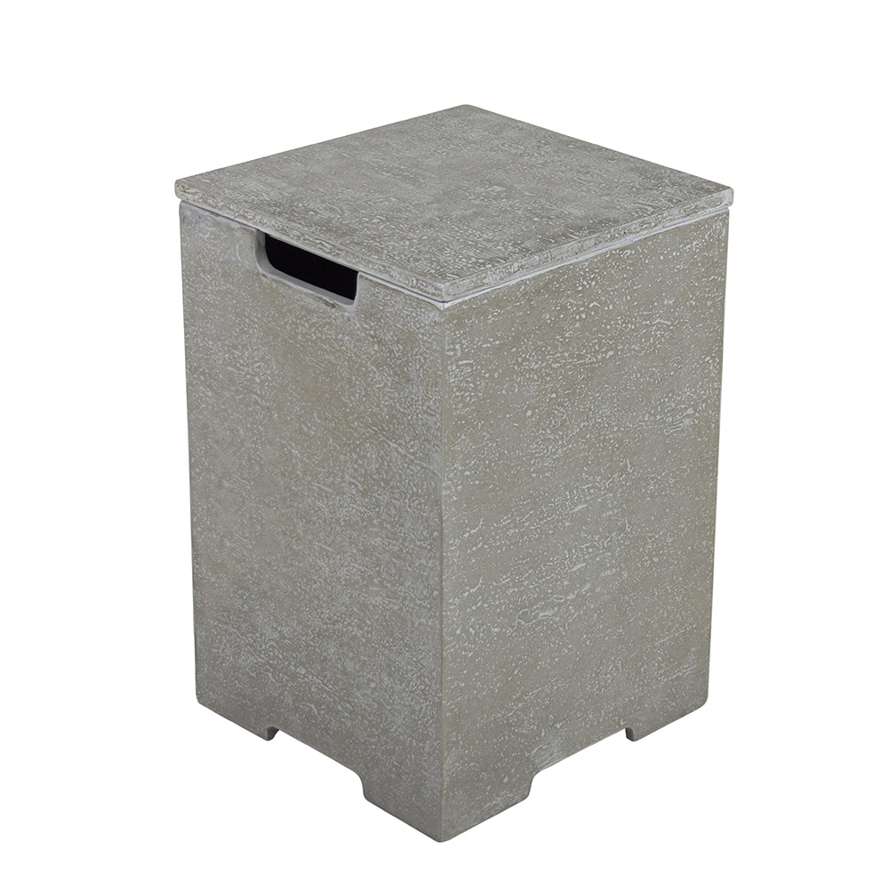 Elementi Plus Square Propane Tank Cover Hideaway Table - Light Grey, 15.7 x 15.7 x 24.8 Inches