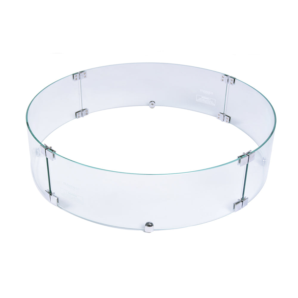 Elementi Plus Round Tempered Glass Wind Screen for Outdoor Fire Pit - 25.4 x 25.4 x 7.1 inches