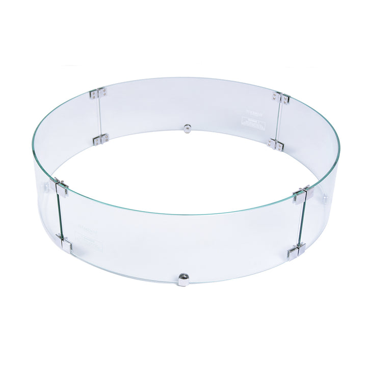 Elementi Plus Round Tempered Glass Wind Screen for Outdoor Fire Pit - 25.4 x 25.4 x 7.1 inches