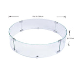 Elementi Plus Round Tempered Glass Wind Screen for Outdoor Fire Pit - 25.4 x 25.4 x 7.1 inches