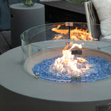 Elementi Plus Round Tempered Glass Wind Screen for Outdoor Fire Pit - 25.4 x 25.4 x 7.1 inches