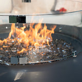 Elementi Plus Round Tempered Glass Wind Screen for Outdoor Fire Pit - 25.4 x 25.4 x 7.1 inches