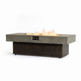 55" Rectangular Propane Fire Pit Table, Concrete-Look GRC, 50,000 BTU, Grey, Fire Crystals, Extra-Large