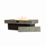 55" Rectangular Propane Fire Pit Table, Concrete-Look GRC, 50,000 BTU, Grey, Fire Crystals, Extra-Large