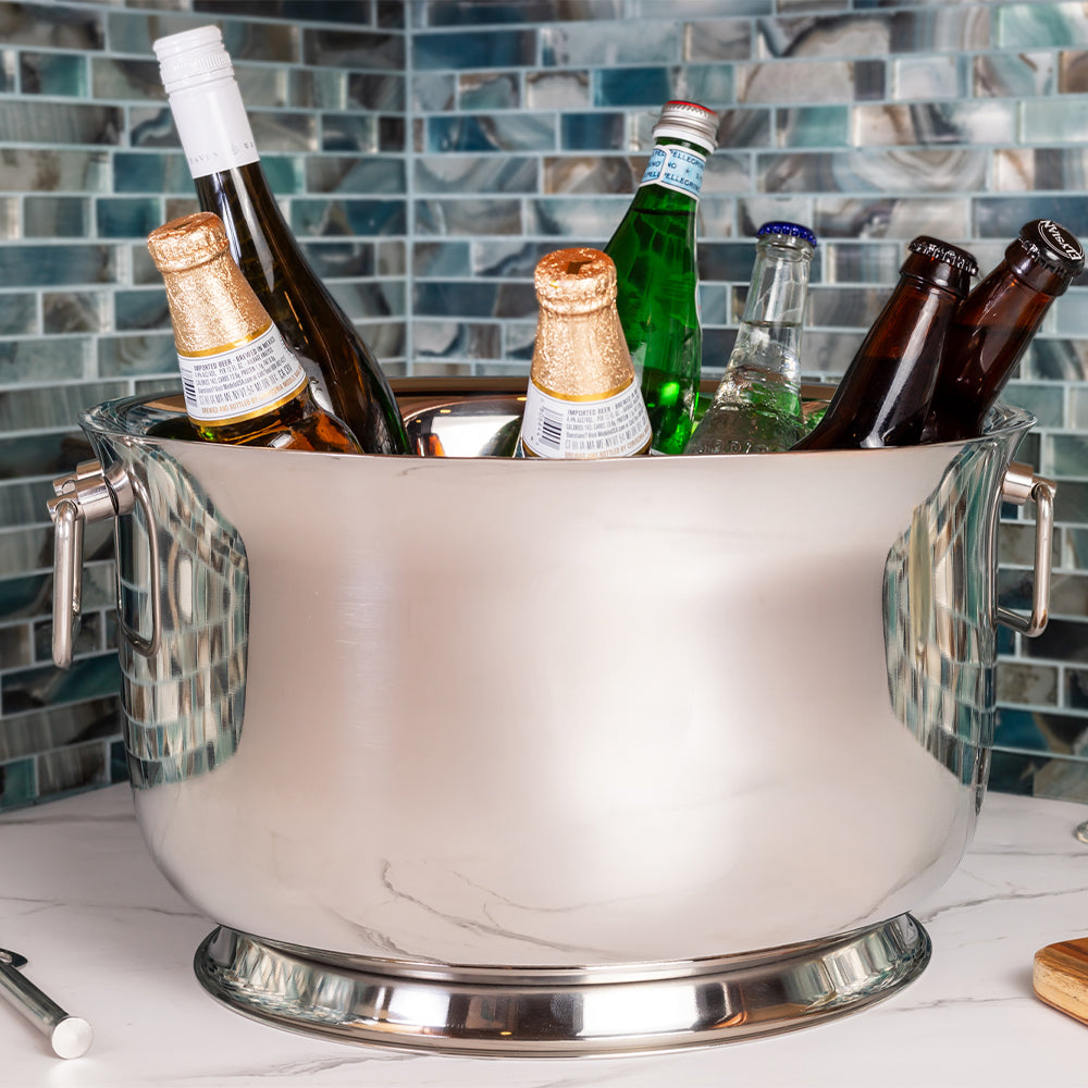 Beverage Tub for Parties Stainless Steel Drink Tub Cooler Ice Bucket - Various Sizes