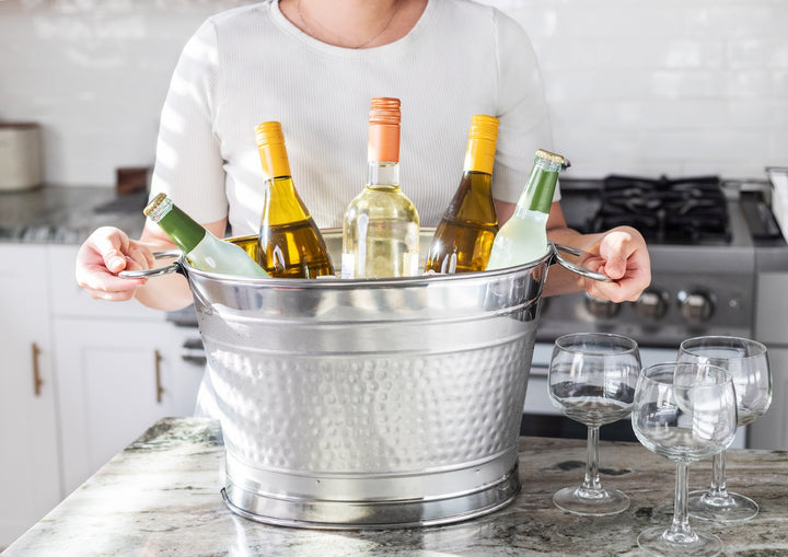 Beverage Tub for Parties Stainless Steel Drink Tub Cooler Ice Bucket - Various Sizes