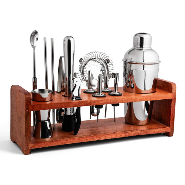 Kit Shaker Cocktail 6 Pièces - Shaker En Verre 14oz Avec Passoire Intégrée - Set Bar Pro Ou Débutant