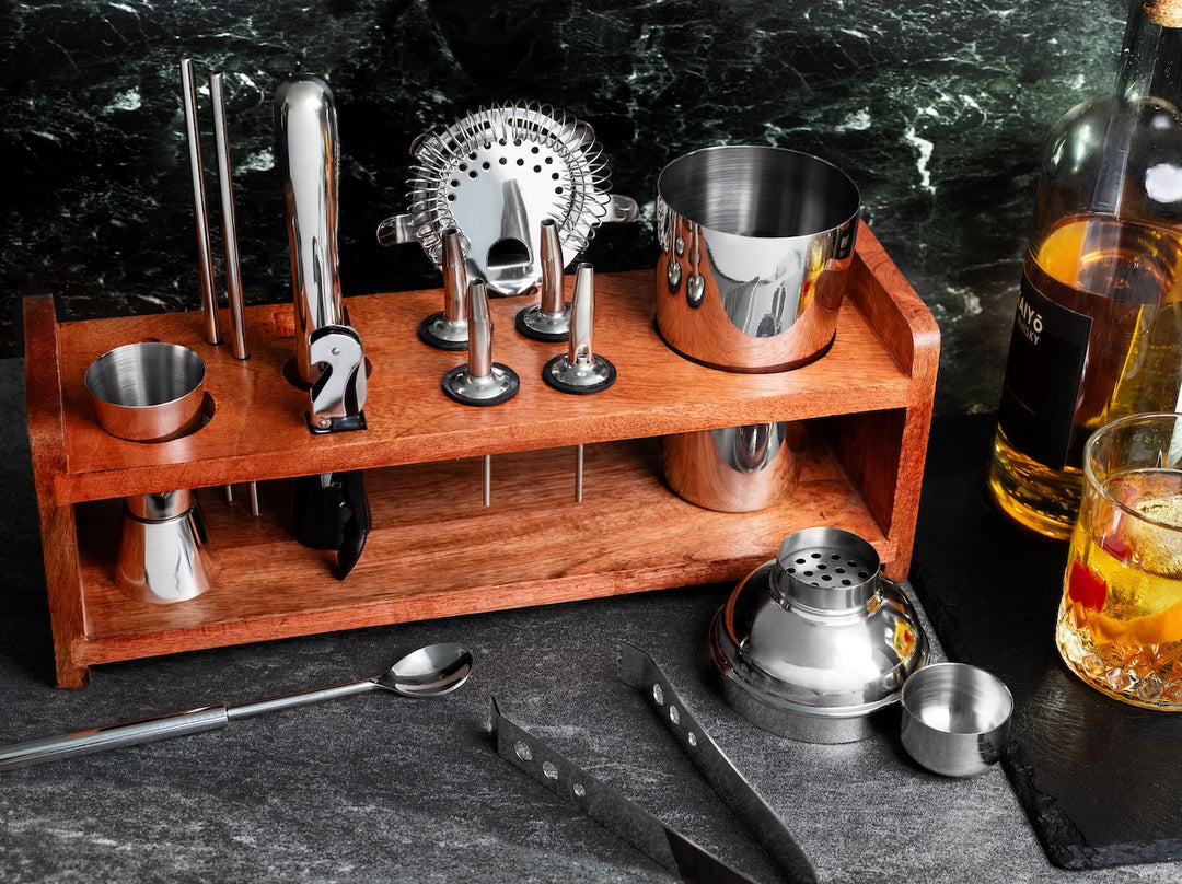 14-Piece Cocktail Shaker Set Bartender Kit with Stand