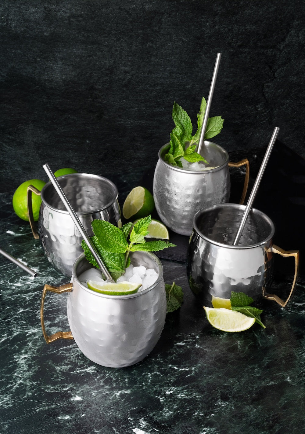 Tazza In Rame Puro Moscow Mule - Set Di 8 Tazze In Acciaio Inossidabile Placcato Rame Da 500 Ml, Per Bevande Refrigerate (8 Pezzi Moscow Mule Bicchieri