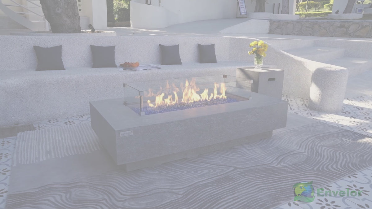 Varna Outdoor Bulgaria Black Fire Pit Table - Select Fuel Type