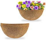 coconut lined hanging baskets