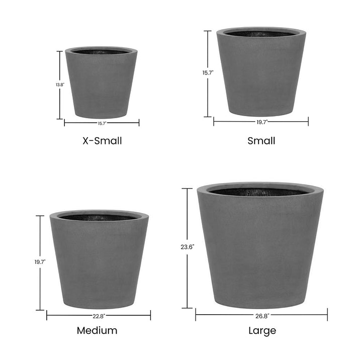 Bucket Round Planter Pot Indoor Outdoor Fiberstone Planter Box
