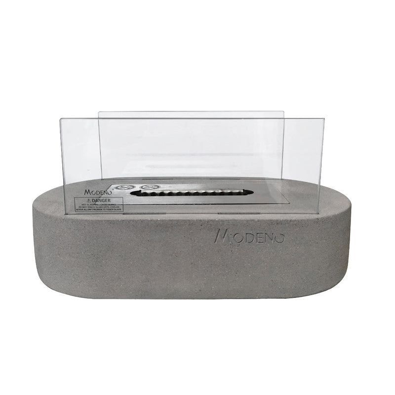 Luspa Light Grey Tabletop Fireplace - 13.8 Inches - Ethanol