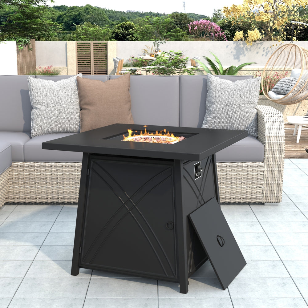 Outdoor Fire Pit Table Patio Heater - 28 In - Liquid Propane