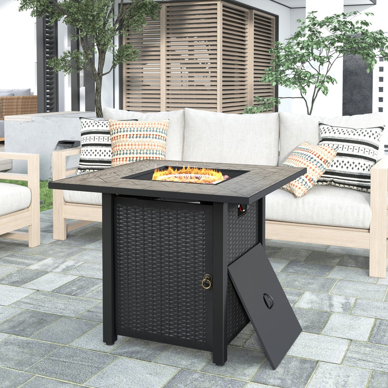 Outdoor Fire Pit Table Patio Heater - 29.9 In - Liquid Propane