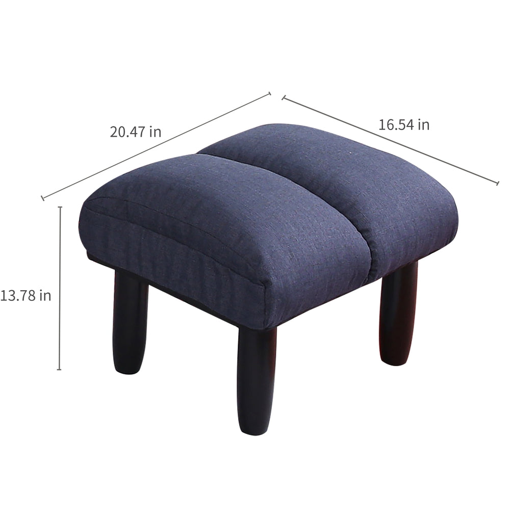 Adjustable Floor Lounger Chair and Ottoman Set - Dark Blue