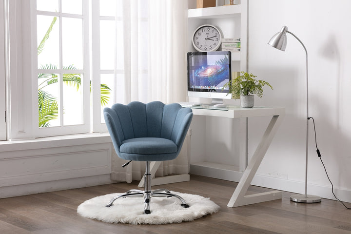 Swivel Shell Chair for Home Office and Vanity  - Blue