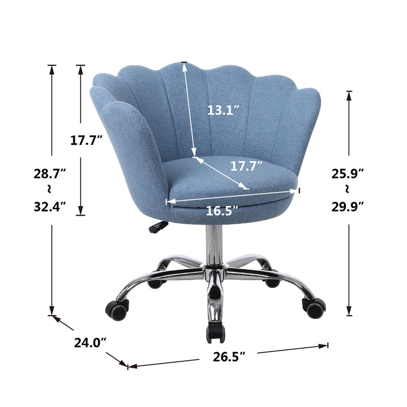 Swivel Shell Chair for Home Office and Vanity  - Blue
