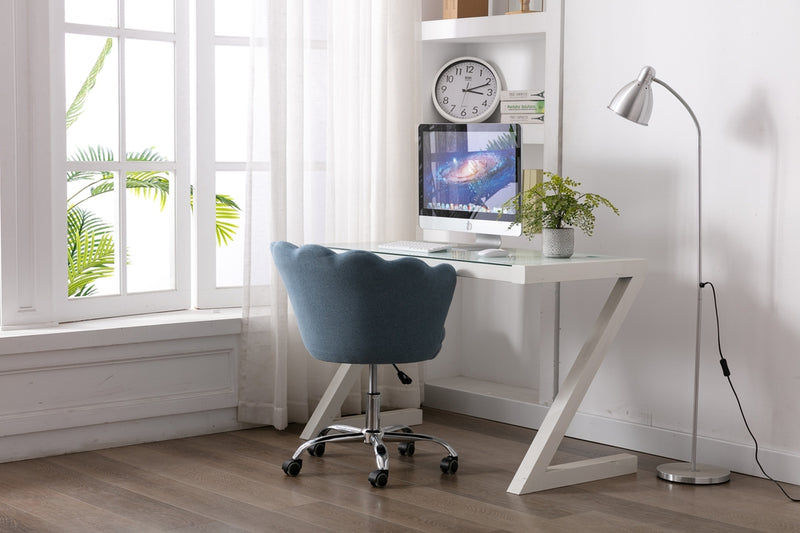 Swivel Shell Chair for Home Office and Vanity  - Blue