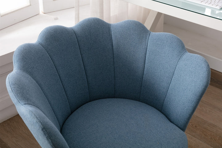 Swivel Shell Chair for Home Office and Vanity  - Blue
