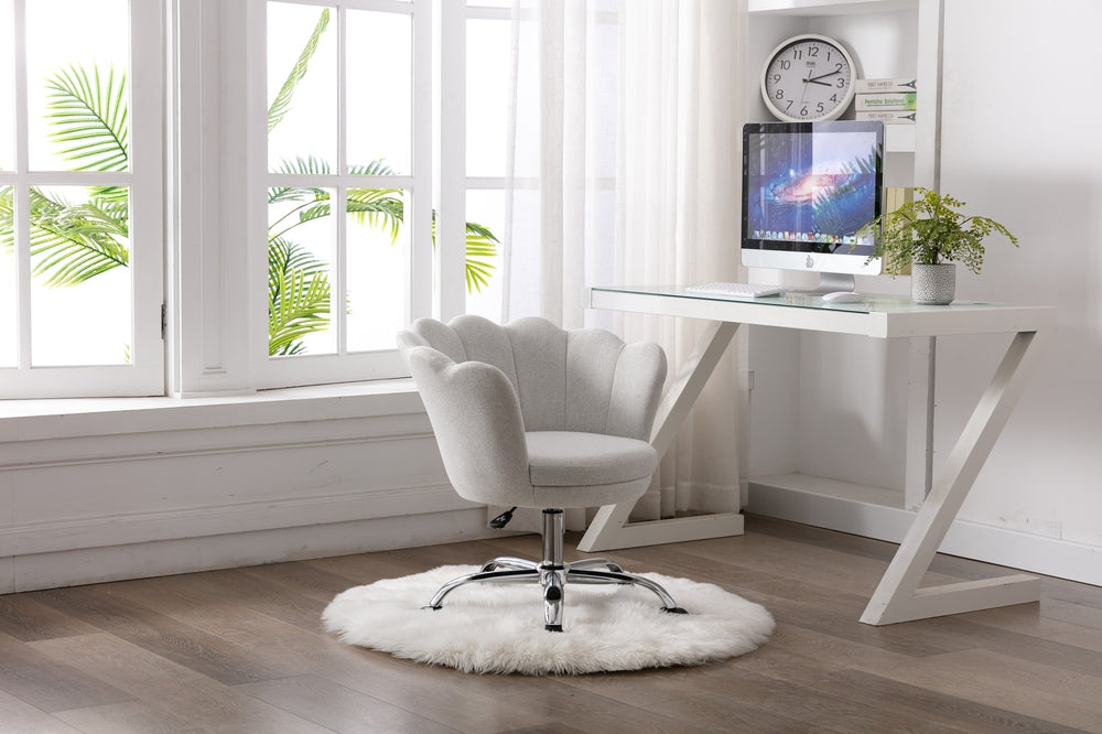 Swivel Shell Chair for Home Office and Vanity  - Beige