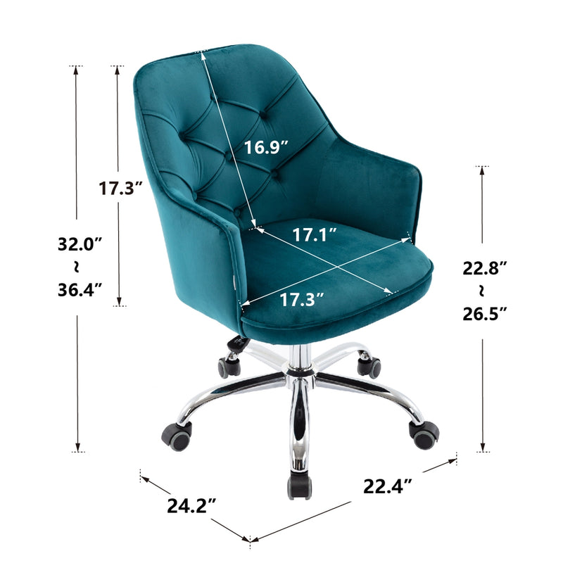 Adjustable Swivel Home Office Desk Chair - Lake Blue