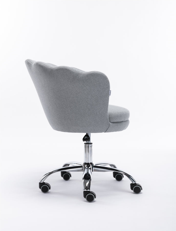 Swivel Shell Chair for Home Office and Vanity  - Light Grey