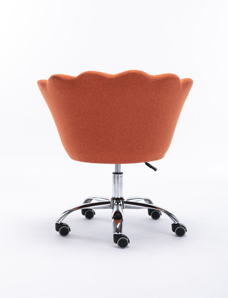 Swivel Shell Chair for Home Office and Vanity  - Orange