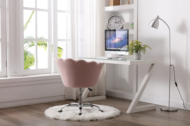 Swivel Shell Chair for Home Office and Vanity  - Pink