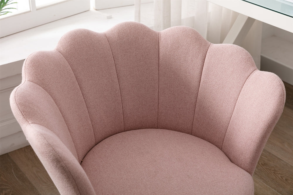 Swivel Shell Chair for Home Office and Vanity  - Pink
