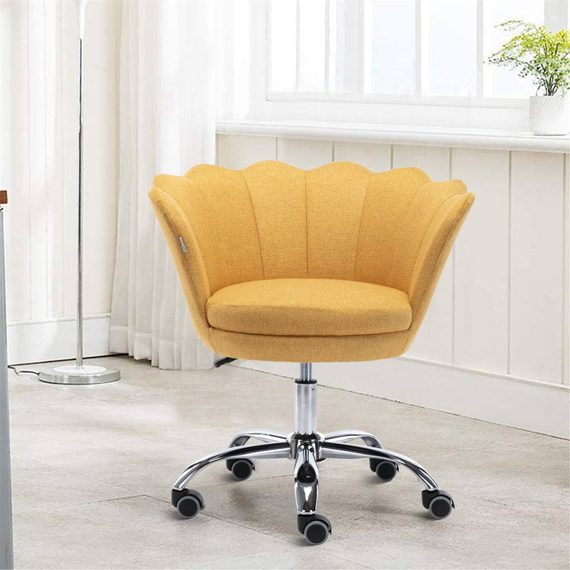 Swivel Shell Chair for Home Office and Vanity  - Yellow