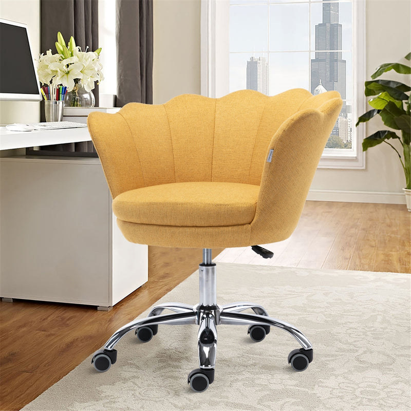 Swivel Shell Chair for Home Office and Vanity  - Yellow