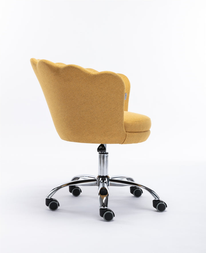 Swivel Shell Chair for Home Office and Vanity  - Yellow