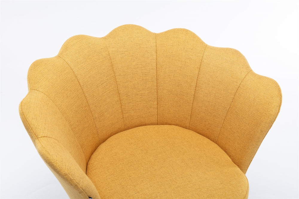 Swivel Shell Chair for Home Office and Vanity  - Yellow