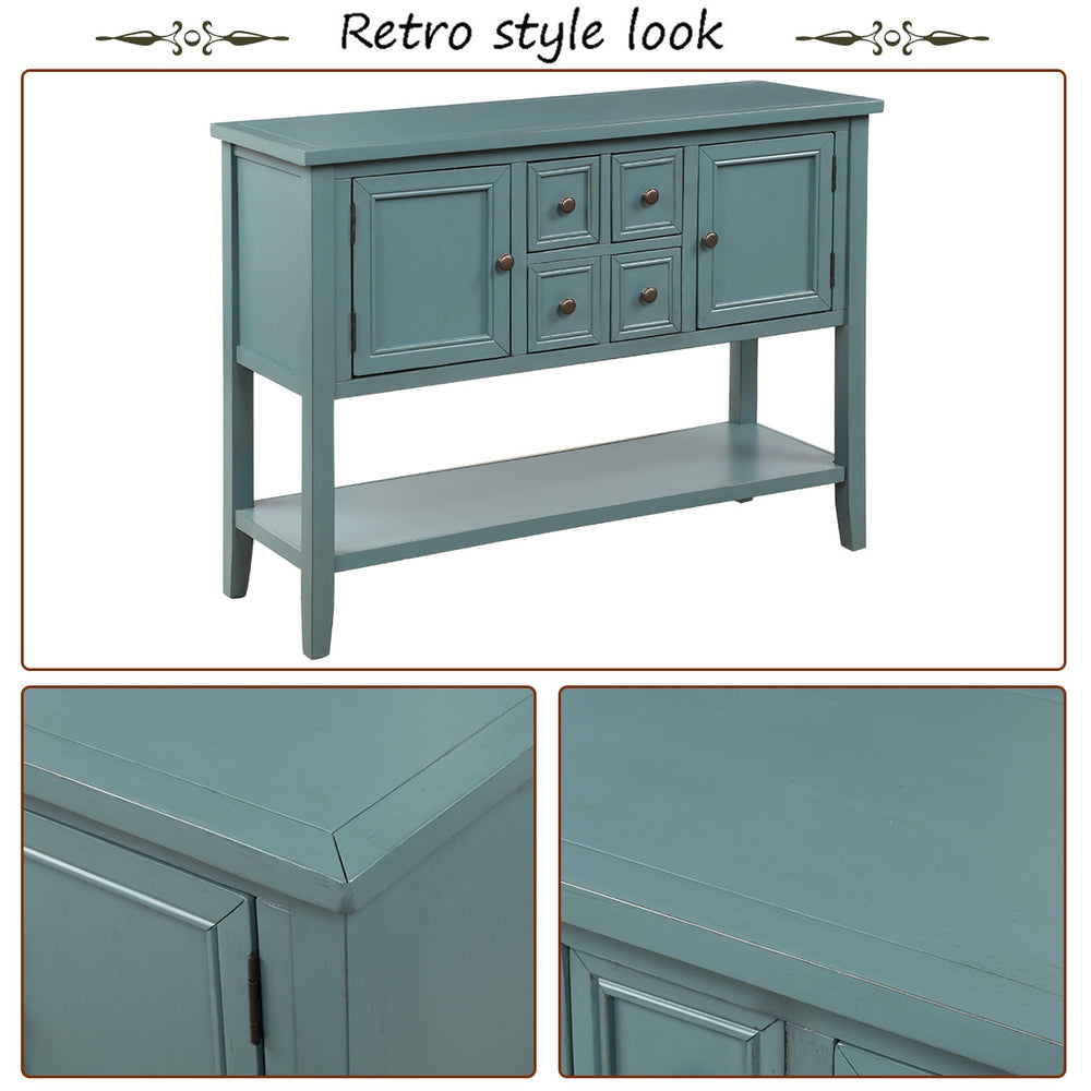 Buffet Sideboard Living Room Console Table - Steel Blue